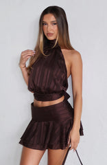 Brightened My Day Halter Top Chocolate
